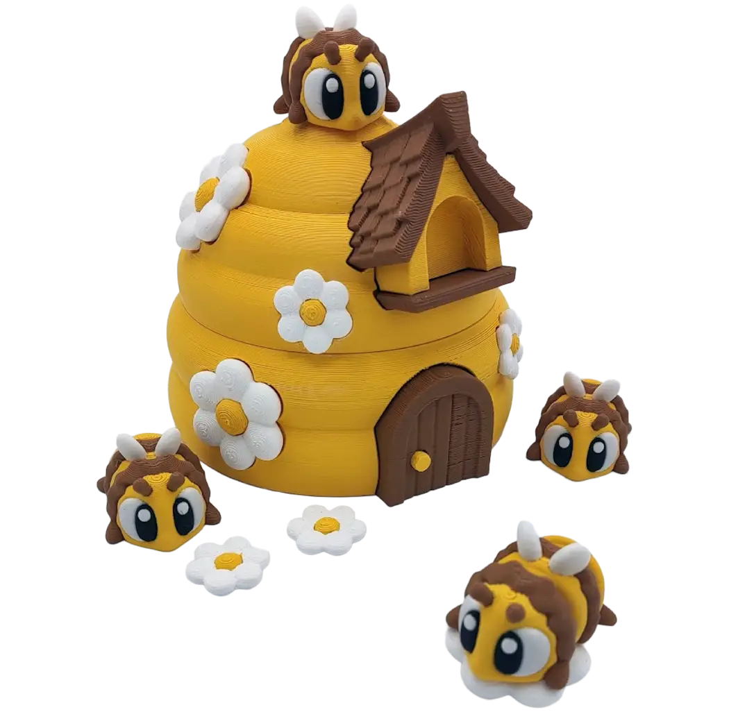 Contenido del Aby Family Set: Aby, su colmena y su familia de abejas
