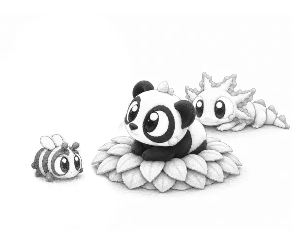 Bao junto a otros personajes de PawTales