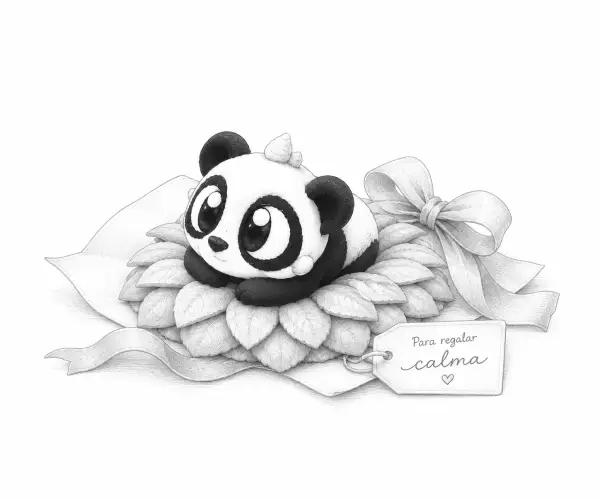 Bao con su cama de hojas, presentado como regalo